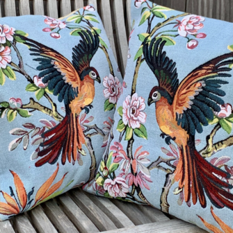 Paradise bird right cushion cover - 18x18&quot;