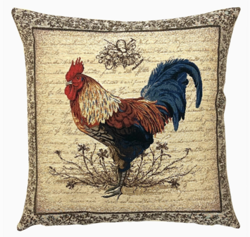 Rooster kussenhoes links - 45x45cm