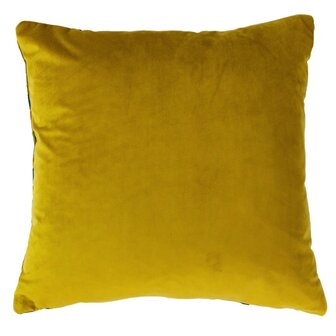 Empire Velvet Jacquard Cushion Blue/Gold 17,7 x 17,7 inch