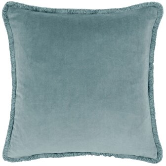 Freya Velvet Pillow Duck Egg 17.7 x 17.7 inch