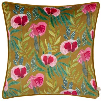 House of Bloom Poppy Cushion Saffron 16.9 X 16.9 INCH