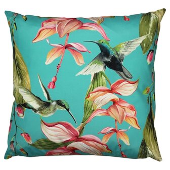 Hummingbird Buitenkussen Blauw voorkant