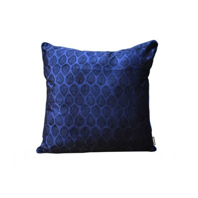 Cotton velvet cushion with blockdesign - Blue