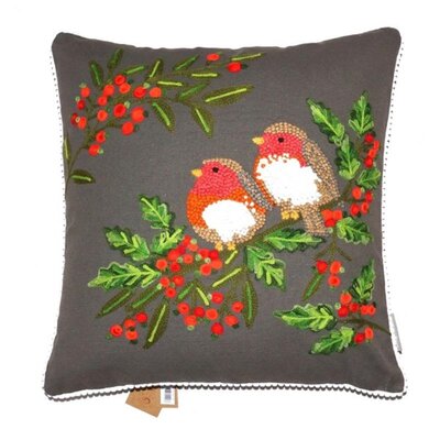 Kerst kussen canvas vogels 45x45cm