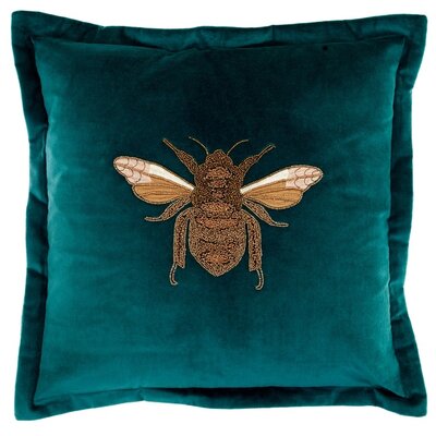 Layla embroidered cushion blue-green 20x20 inch