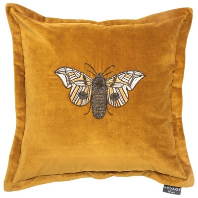 Luna embroidered pillow mustard 20x20 inch