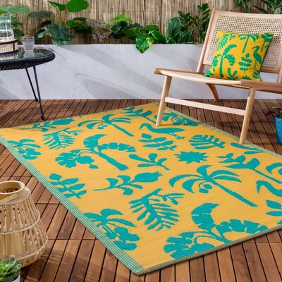 Rug - Marula - indoor/outdoor - yellow/teal - 47,2 x 70,9 in