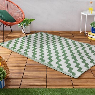 Rug - Wave - indoor and outdoor - green - 47,2 x 70,9 in