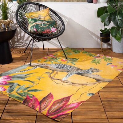 Rug - Leopard - indoor and outdoor - ochre - 47,2 x 66,9 in