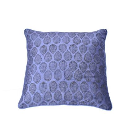 Cotton velvet cushion with design - Blue