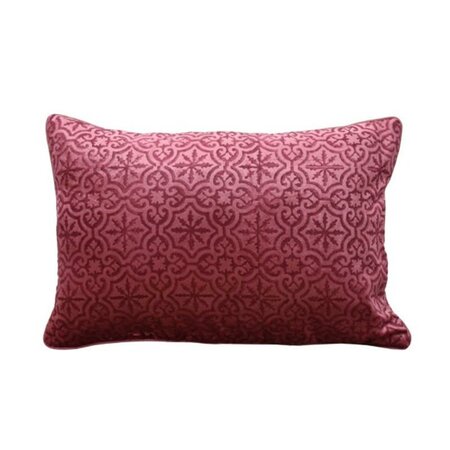 Cotton velvet cushion with design - pink