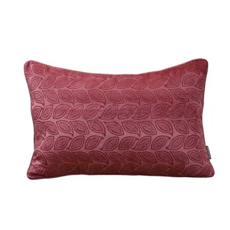 Cotton velvet cushion with design - Fuchsia