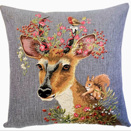 Deer cushion cover - 18x18